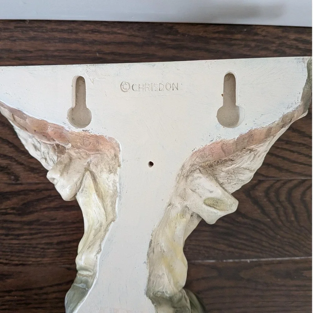 Vintage Chrisdon Farmer Bunny Rabbit Carrying Carrot Wall Book Shelf Sconce